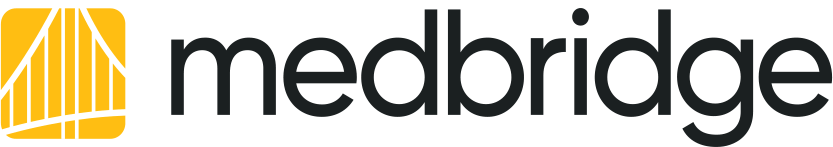 The medbridge logo with “medbridge” in black and a yellow bridge graphic.